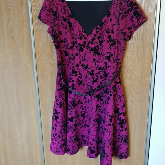 CITY CHIC Deep Magenta Sweetheart A-line Dress - Picture 1 of 3